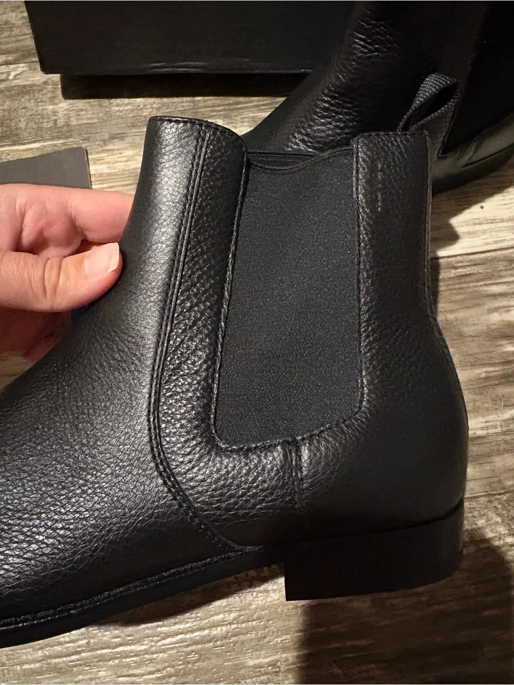 Coach Men’s Graham Chelsea Black Pebbled Leather Boots